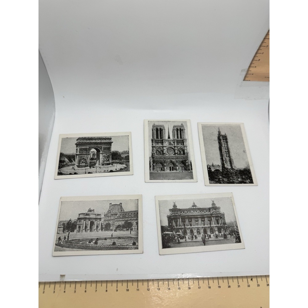 Vintage  France Travel Souvenir 5 Black And White Photo Cards 3.5" x 2.5" 1940s